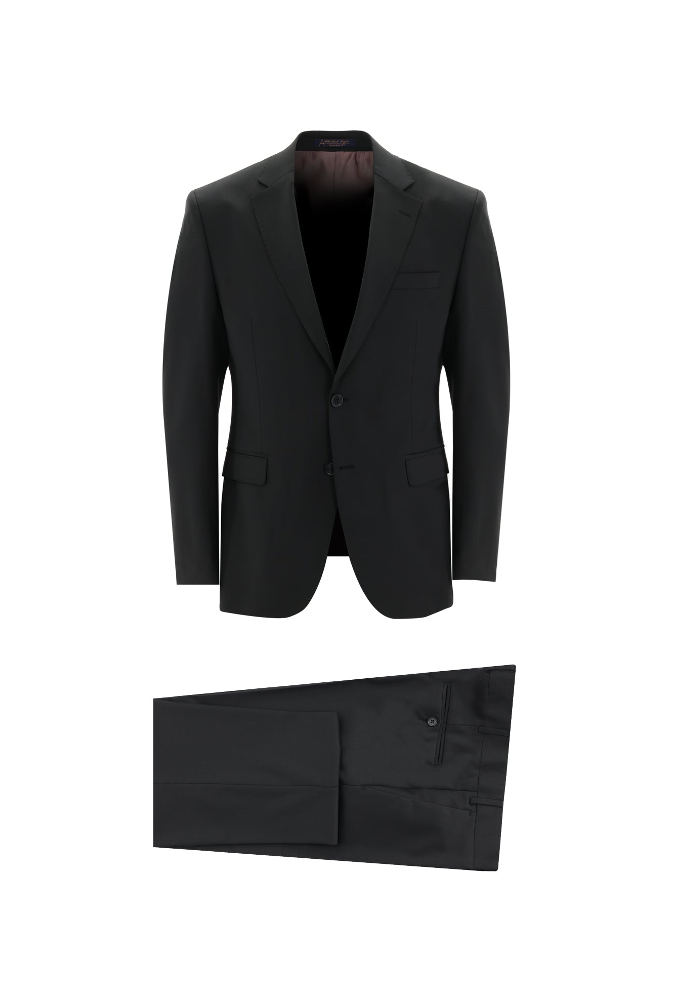 Siyah Relaxed Fit Rahat Kesim Yünlü Klasik Takım Elbise