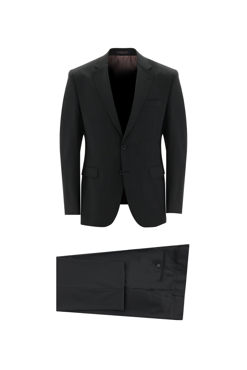 Siyah 4 Drop Relaxed Fit Rahat Kesim Yünlü Tak?m Elbise-Abdullah Ki??l?