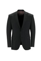 Siyah Relaxed Fit Rahat Kesim Yünlü Klasik Takım Elbise