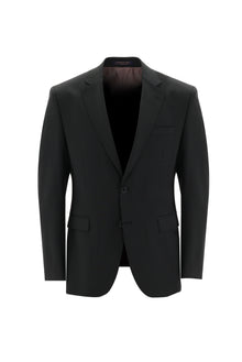 Siyah Slim Fit Dar Kesim Yünlü Klasik Takım Elbise