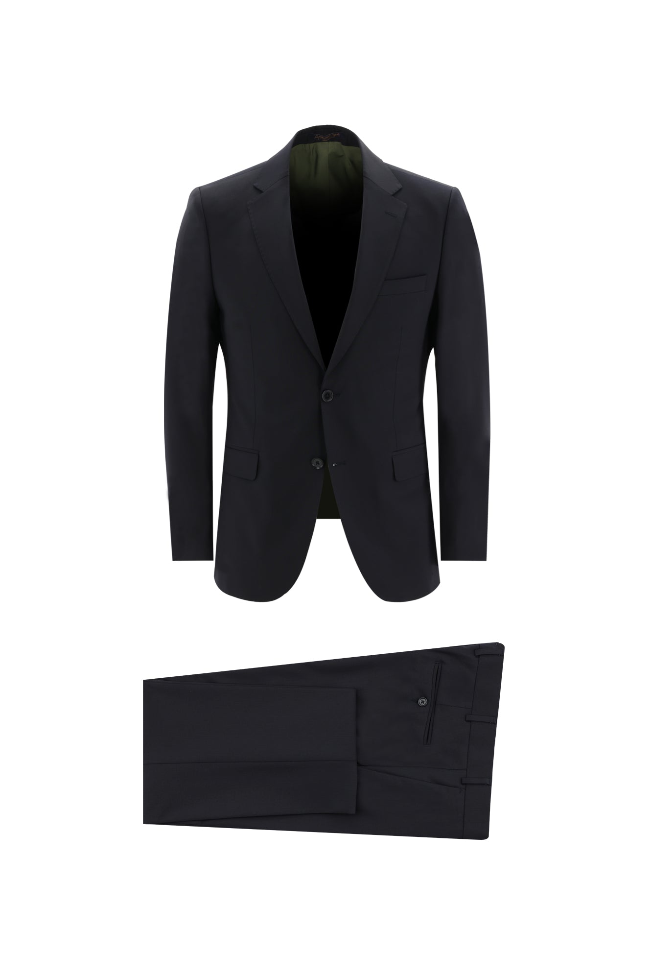 Siyah Lacivert Slim Fit Dar Kesim Yünlü Klasik Takım Elbise