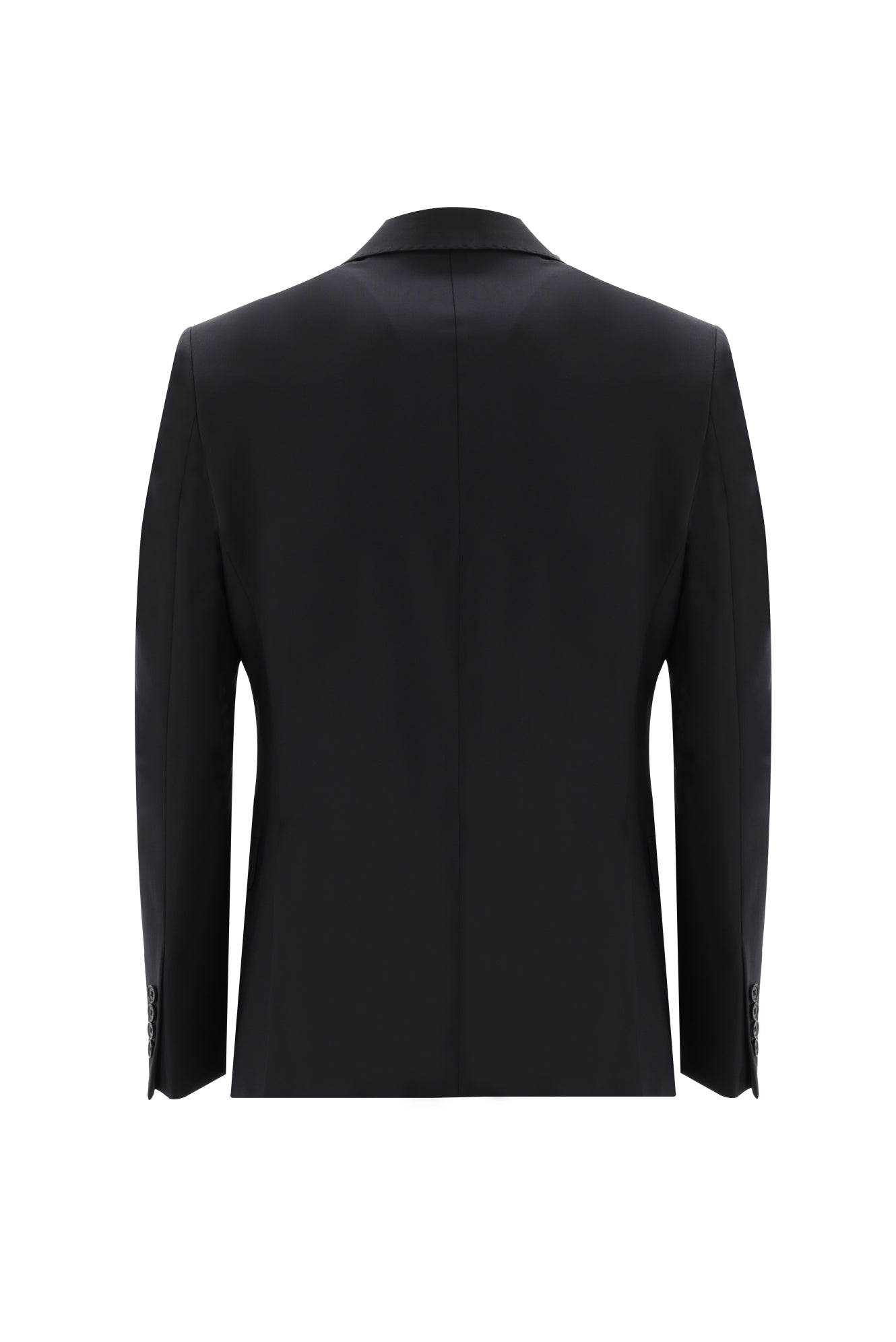 Siyah Lacivert Slim Fit Dar Kesim Yünlü Klasik Takım Elbise