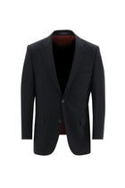 Siyah Lacivert Regular Fit Yünlü Klasik Takım Elbise