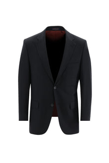 Siyah Lacivert Regular Fit Yünlü Klasik Takım Elbise