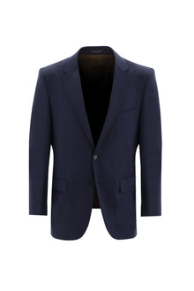 Koyu Lacivert Regular Fit Yünlü Klasik Takım Elbise
