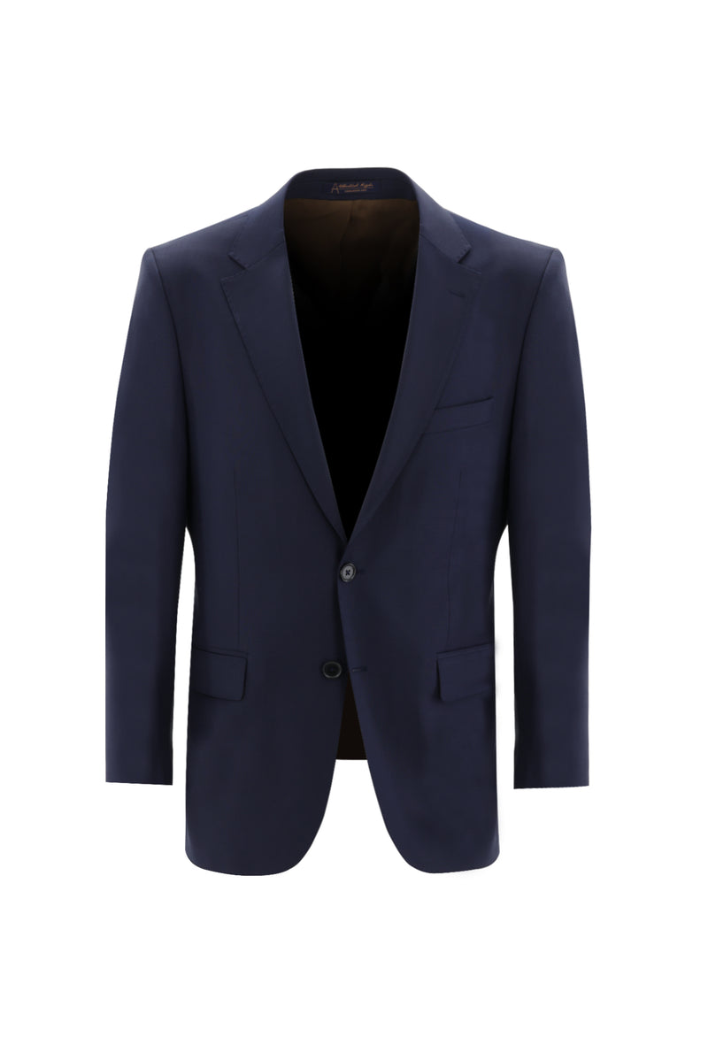 Koyu Lacivert Regular Fit Yünlü Klasik Takım Elbise