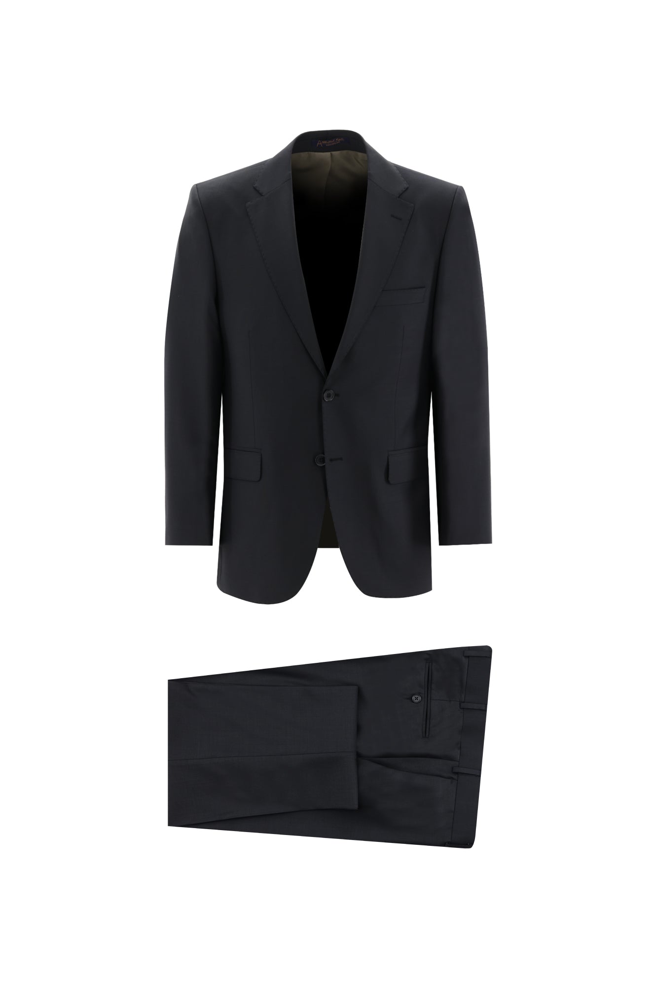 Siyah Lacivert Regular Fit Yünlü Klasik Takım Elbise