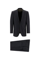 Siyah Lacivert Regular Fit Yünlü Klasik Takım Elbise