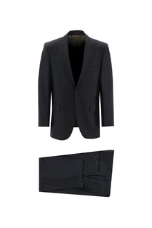 Siyah Lacivert Regular Fit Yünlü Klasik Takım Elbise