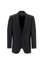 Siyah Lacivert Regular Fit Yünlü Klasik Takım Elbise