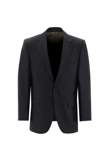 Siyah Lacivert Regular Fit Yünlü Klasik Takım Elbise