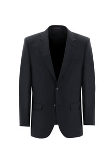 Siyah Lacivert Slim Fit Dar Kesim Yünlü Klasik Takım Elbise