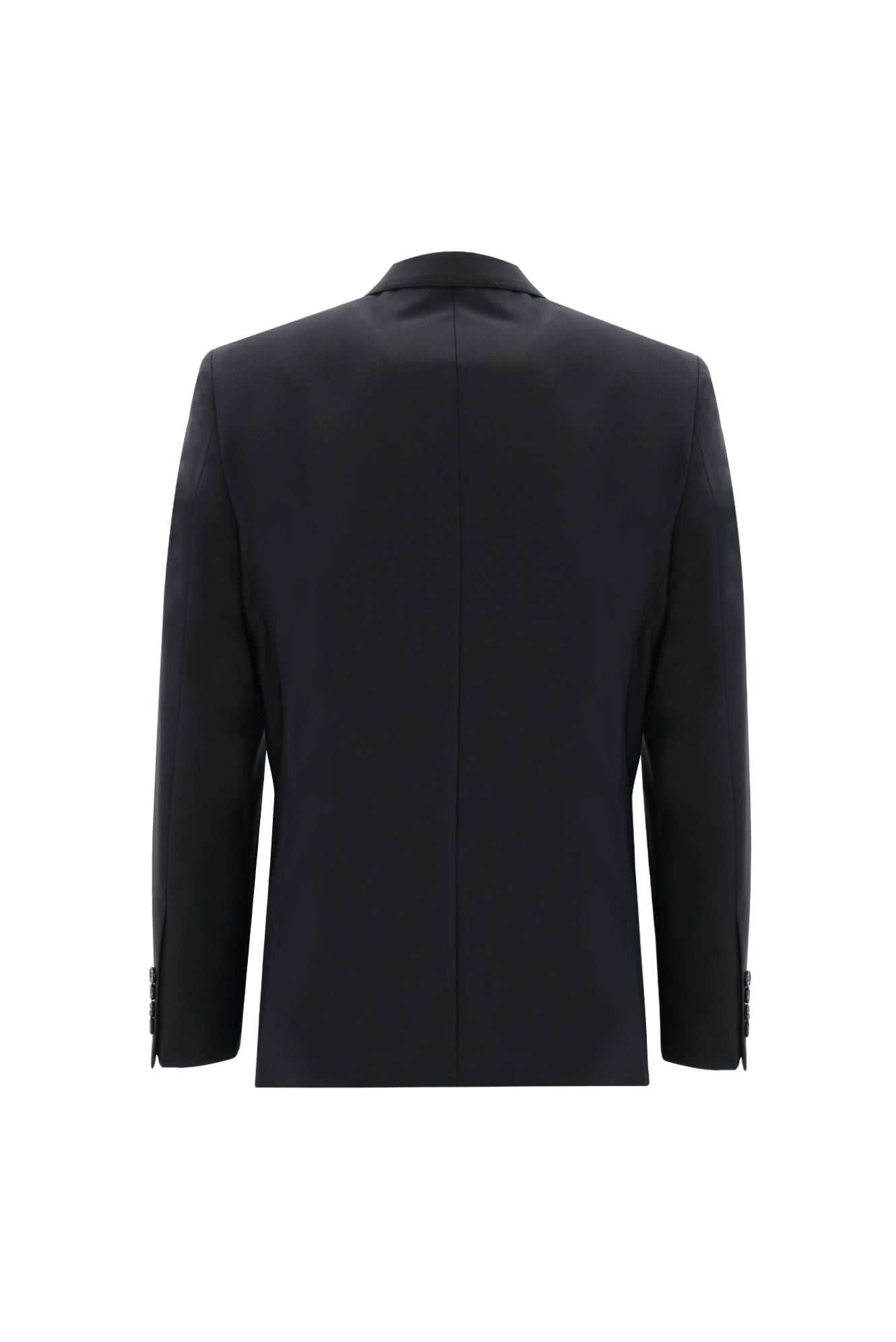 Siyah Lacivert Slim Fit Dar Kesim Yünlü Klasik Takım Elbise