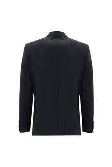 Siyah Lacivert 4 Drop Relaxed Fit Rahat Kesim Yünlü Tak?m Elbise-Abdullah Ki??l?