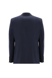 Orta Lacivert Slim Fit Dar Kesim Yünlü Klasik Takım Elbise
