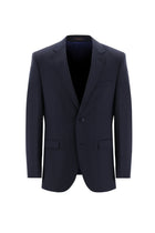 Koyu Lacivert Slim Fit Dar Kesim Yünlü Klasik Takım Elbise