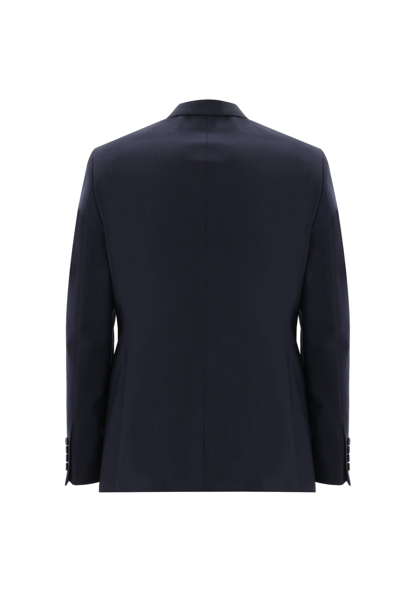 Koyu Lacivert Relaxed Fit Rahat Kesim Yünlü Klasik Takım Elbise