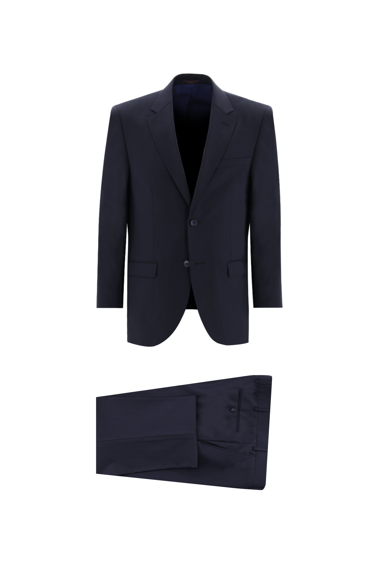 Siyah Lacivert Relaxed Fit Rahat Kesim Yünlü Klasik Takım Elbise