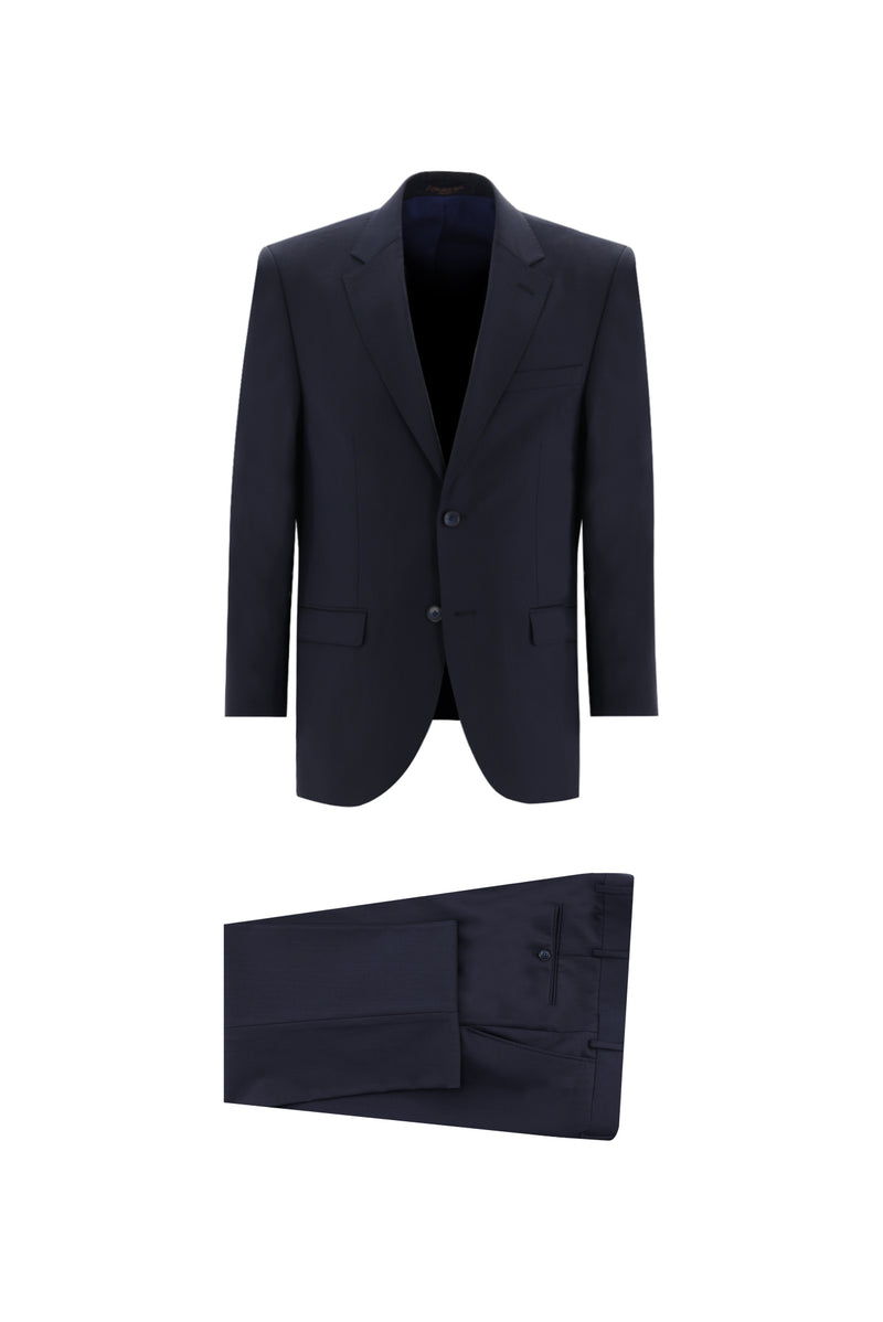 Siyah Lacivert Slim Fit Dar Kesim Klasik Takım Elbise