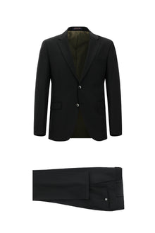 Siyah 7 Drop Slim Fit Dar Kesim Yünlü Tak?m Elbise-Abdullah Ki??l?