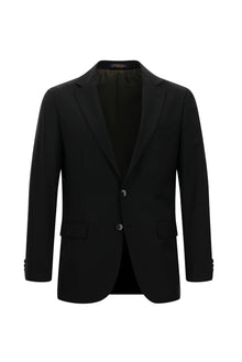 Siyah 7 Drop Slim Fit Dar Kesim Yünlü Tak?m Elbise-Abdullah Ki??l?