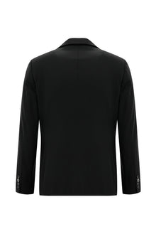 Siyah 7 Drop Slim Fit Dar Kesim Yünlü Tak?m Elbise-Abdullah Ki??l?