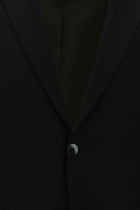 Siyah Slim Fit Dar Kesim Yünlü Klasik Takım Elbise