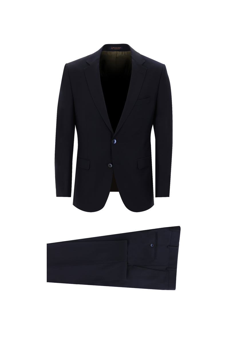 Açık Lacivert Regular Fit Yünlü Klasik Takım Elbise