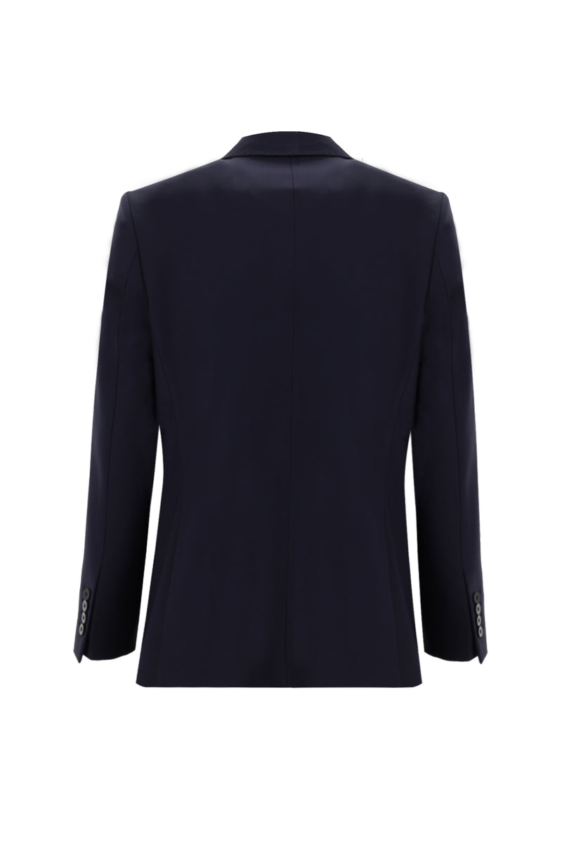 Açık Lacivert Relaxed Fit Rahat Kesim Yünlü Klasik Takım Elbise