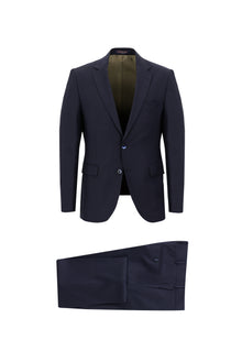 Orta Lacivert 7 Drop Slim Fit Dar Kesim Yünlü Tak?m Elbise-Abdullah Ki??l?