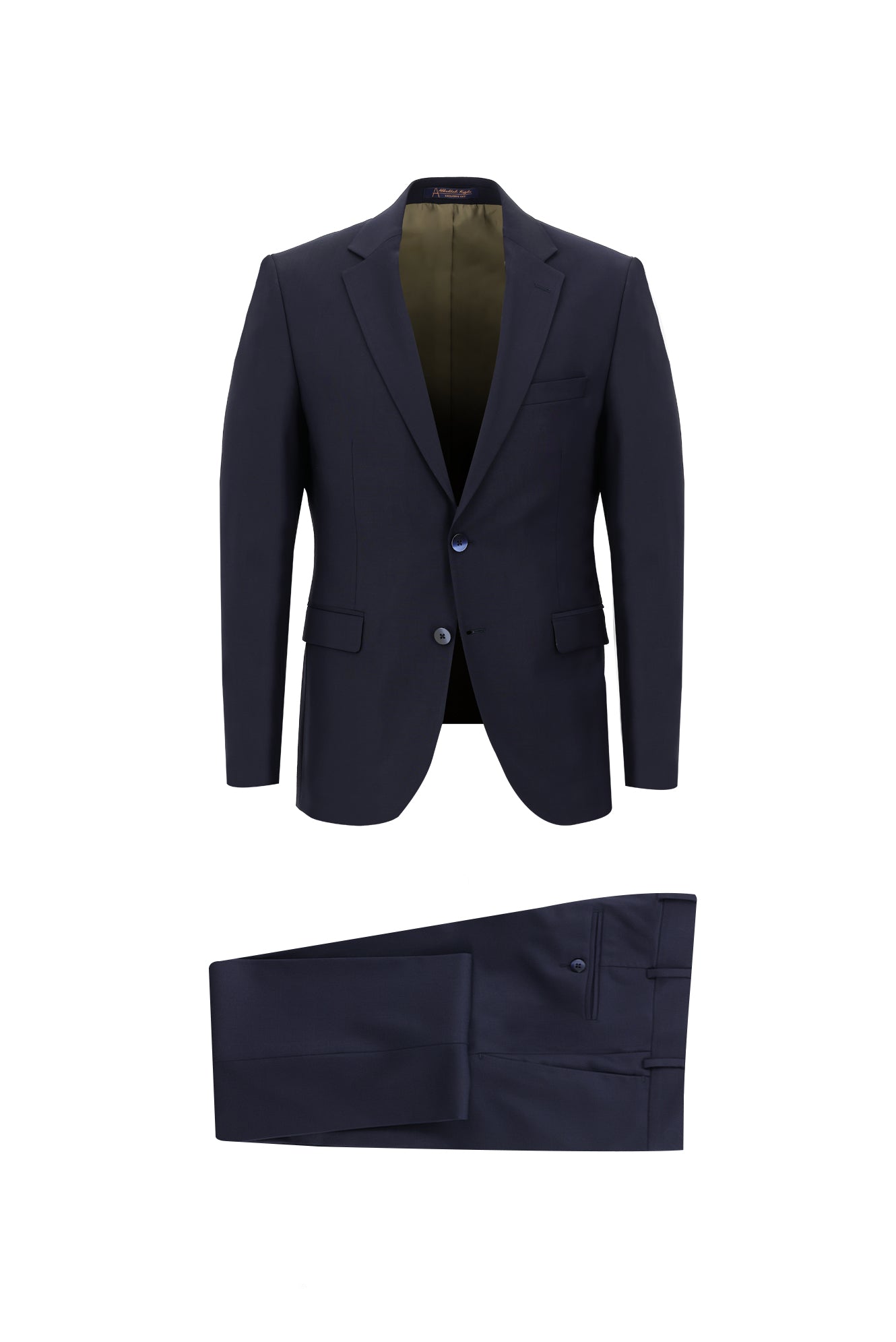 Orta Lacivert Regular Fit Yünlü Klasik Takım Elbise