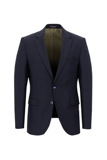 Orta Lacivert 7 Drop Slim Fit Dar Kesim Yünlü Tak?m Elbise-Abdullah Ki??l?