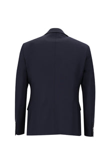 Orta Lacivert Slim Fit Dar Kesim Yünlü Klasik Takım Elbise