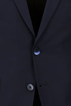 Orta Lacivert Slim Fit Dar Kesim Yünlü Klasik Takım Elbise