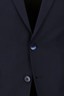 Orta Lacivert Slim Fit Dar Kesim Yünlü Klasik Takım Elbise