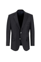 Siyah Relaxed Fit Rahat Kesim Yünlü Klasik Takım Elbise