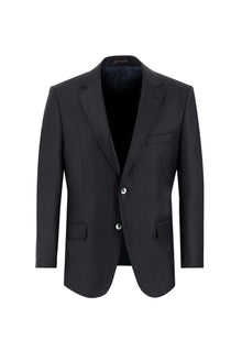 Siyah Relaxed Fit Rahat Kesim Yünlü Klasik Takım Elbise