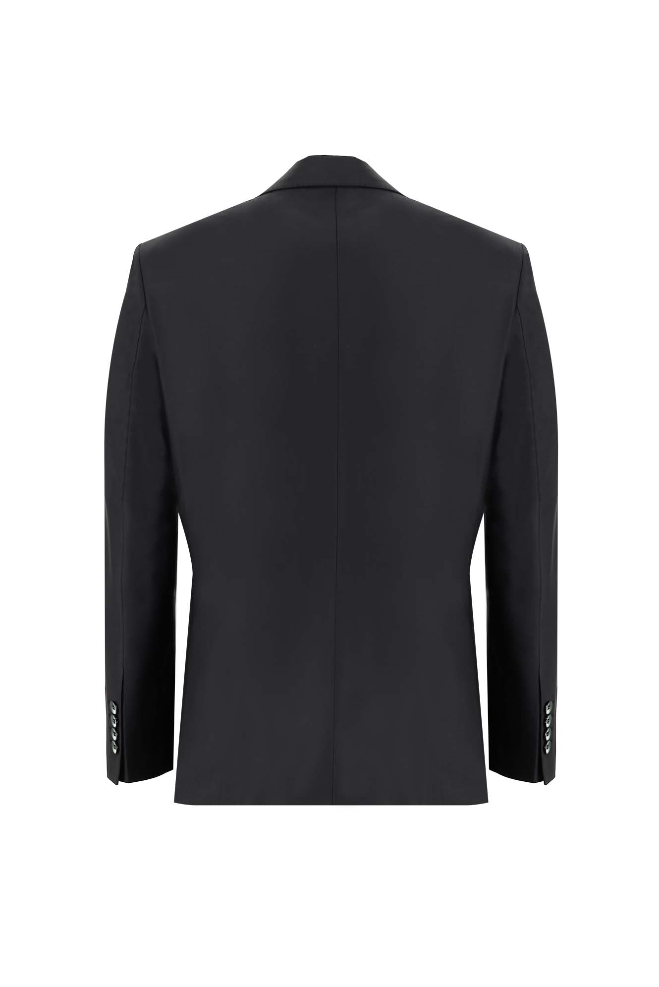 Siyah Relaxed Fit Rahat Kesim Yünlü Klasik Takım Elbise