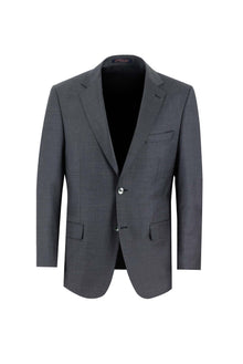 Koyu Füme Slim Fit Dar Kesim Yünlü Klasik Takım Elbise