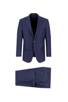 Açık Lacivert Relaxed Fit Rahat Kesim Yünlü Klasik Takım Elbise