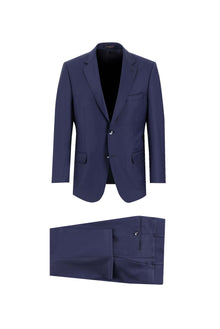 Açık Lacivert Regular Fit Yünlü Klasik Takım Elbise
