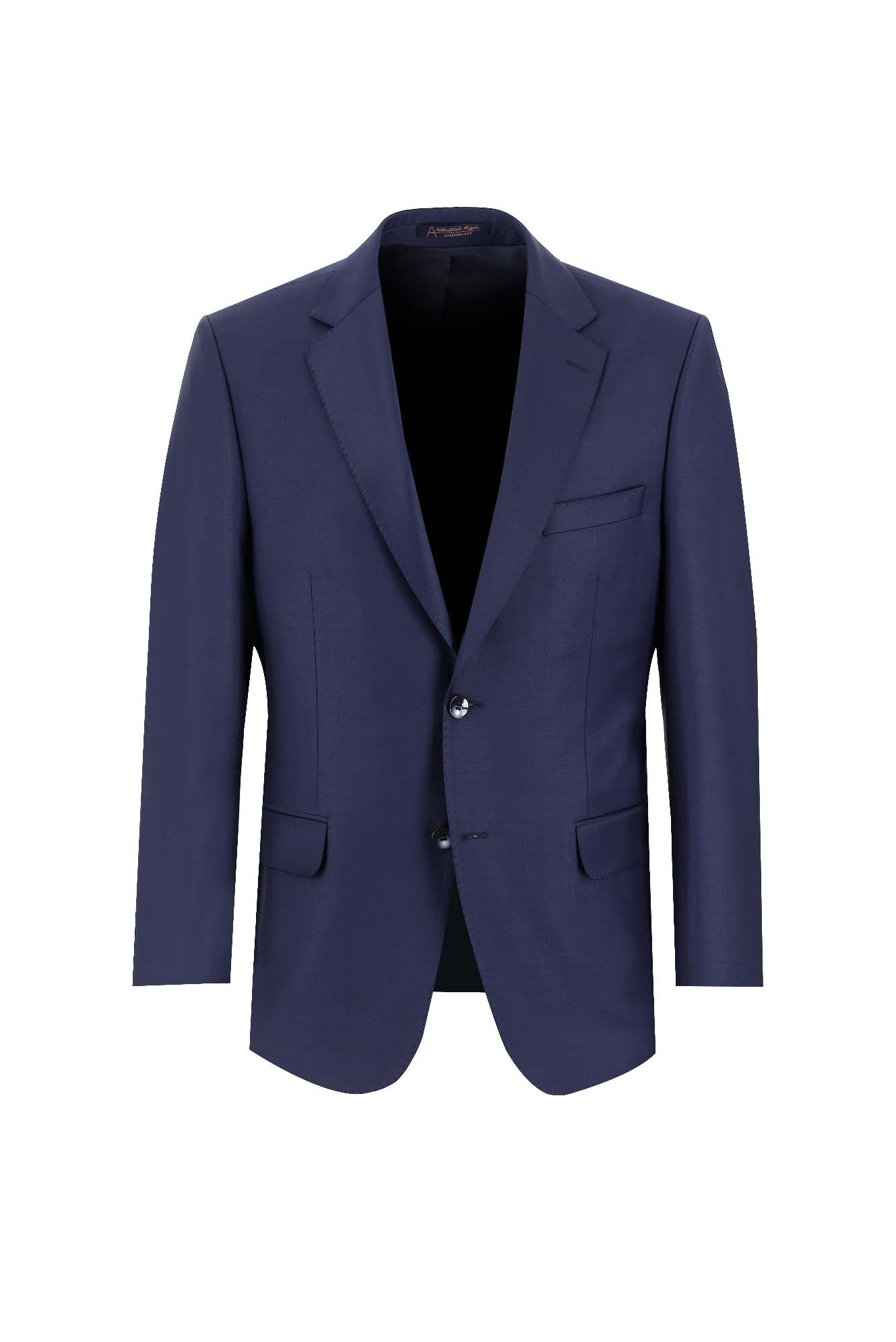 Açık Lacivert Relaxed Fit Rahat Kesim Yünlü Klasik Takım Elbise