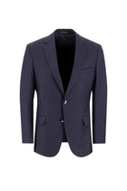 Orta Lacivert Slim Fit Dar Kesim Yünlü Klasik Takım Elbise