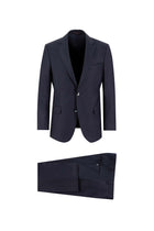 Koyu Lacivert Relaxed Fit Rahat Kesim Yünlü Klasik Takım Elbise