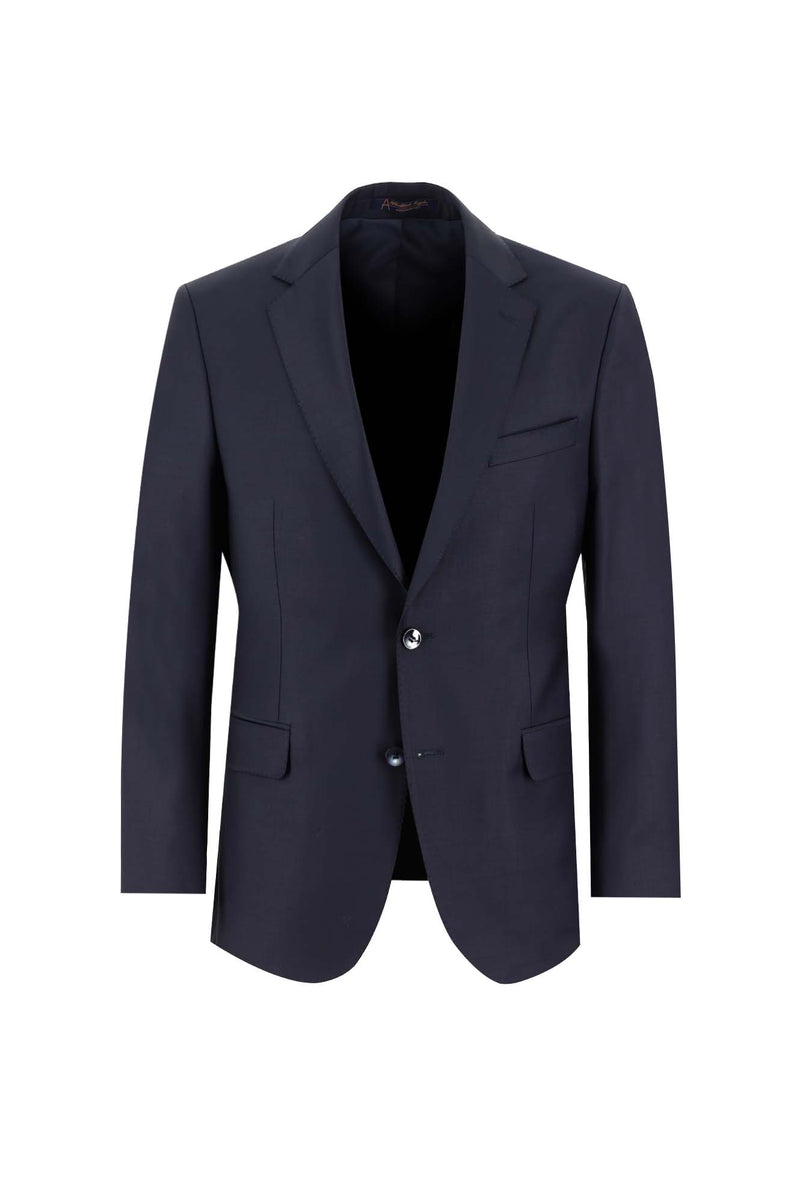 Koyu Lacivert 4 Drop Relaxed Fit Rahat Kesim Yünlü Tak?m Elbise-Abdullah Ki??l?