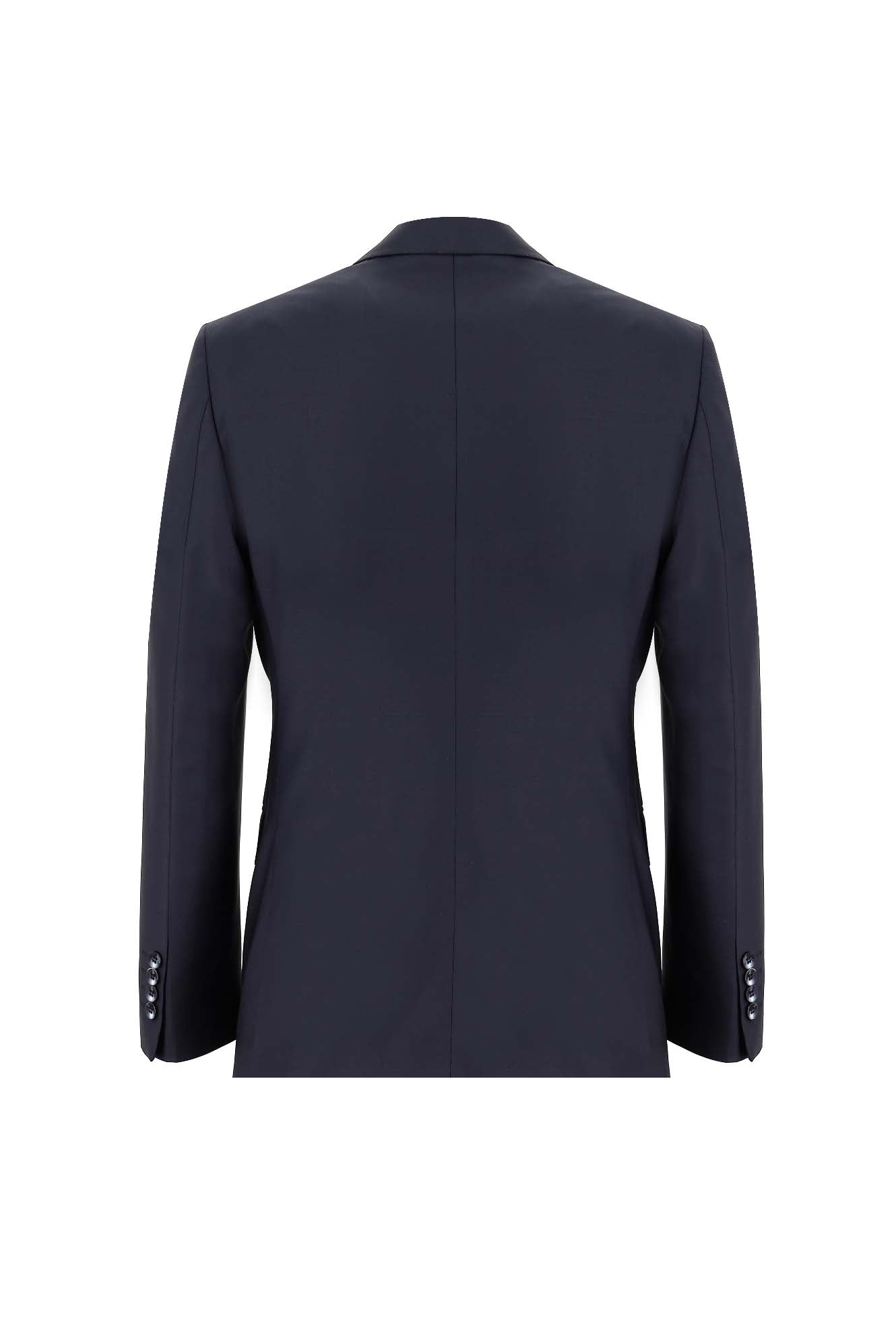 Koyu Lacivert Relaxed Fit Rahat Kesim Yünlü Klasik Takım Elbise