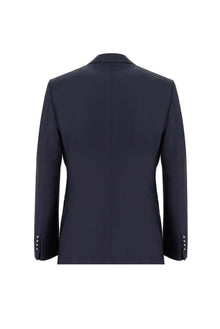 Koyu Lacivert Relaxed Fit Rahat Kesim Yünlü Klasik Takım Elbise