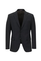 Siyah Slim Fit Dar Kesim Yünlü Klasik Takım Elbise