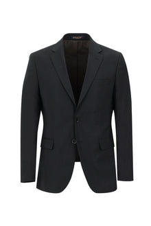 Siyah Slim Fit Dar Kesim Yünlü Klasik Takım Elbise