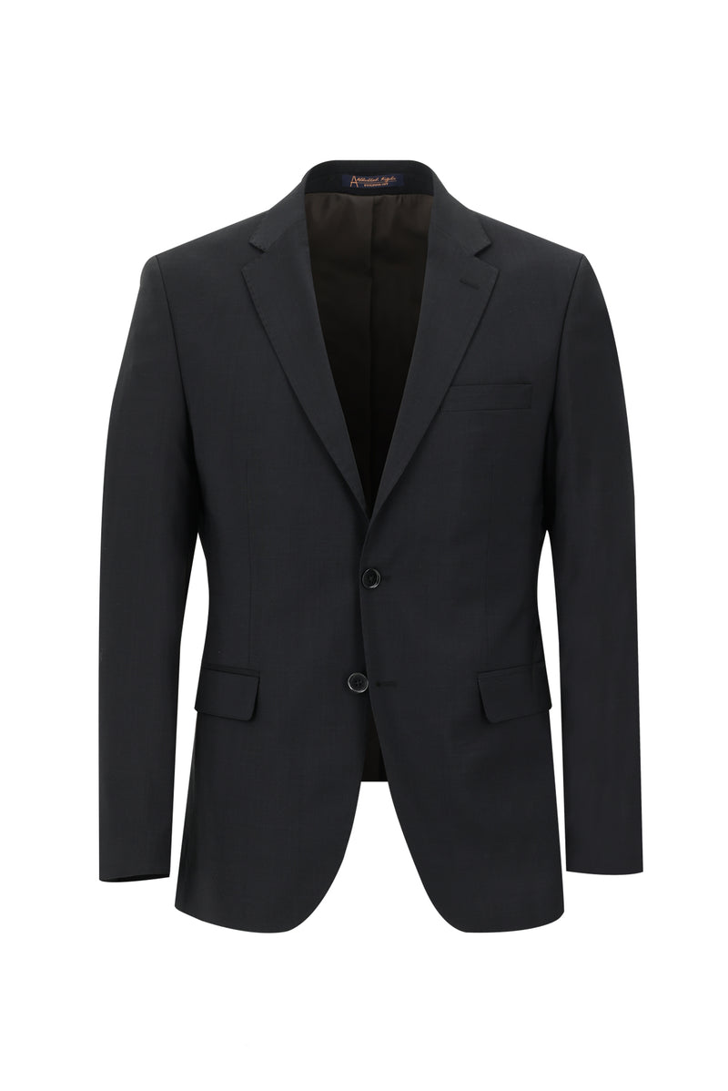 Siyah Relaxed Fit Rahat Kesim Yünlü Klasik Takım Elbise